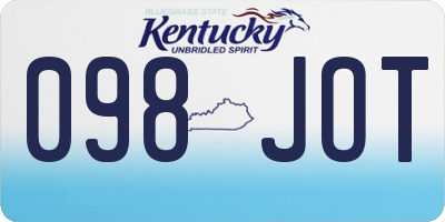 KY license plate 098JOT