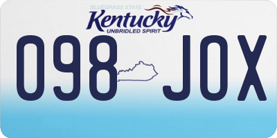 KY license plate 098JOX