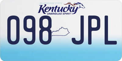 KY license plate 098JPL