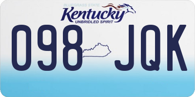 KY license plate 098JQK