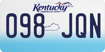 KY license plate 098JQN