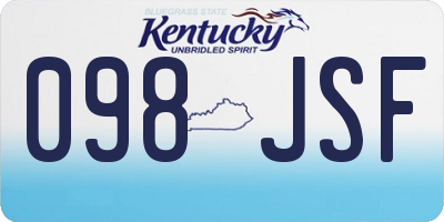 KY license plate 098JSF