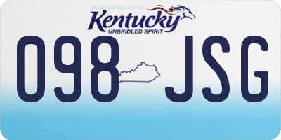 KY license plate 098JSG