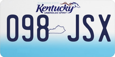 KY license plate 098JSX