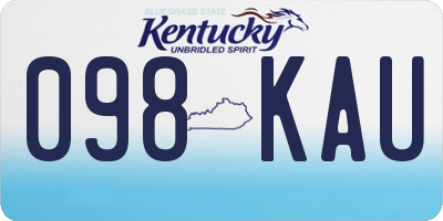 KY license plate 098KAU