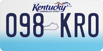 KY license plate 098KRO