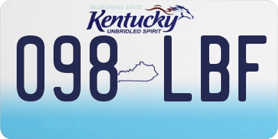 KY license plate 098LBF