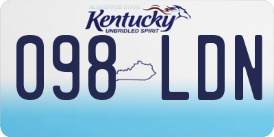 KY license plate 098LDN