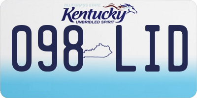 KY license plate 098LID