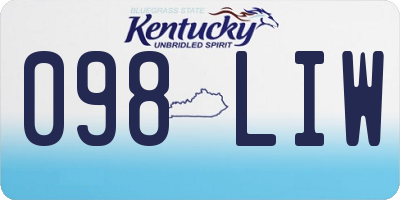 KY license plate 098LIW