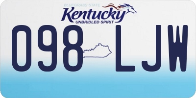 KY license plate 098LJW