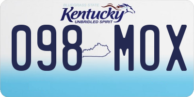 KY license plate 098MOX