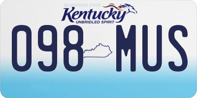 KY license plate 098MUS