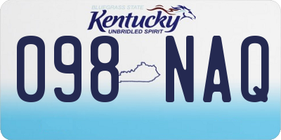 KY license plate 098NAQ