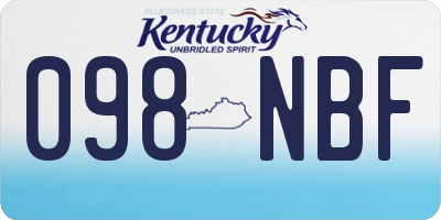 KY license plate 098NBF