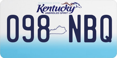 KY license plate 098NBQ