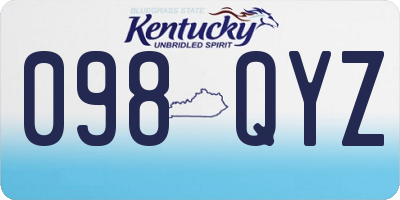 KY license plate 098QYZ