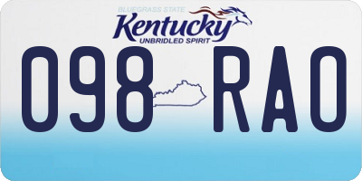 KY license plate 098RAO