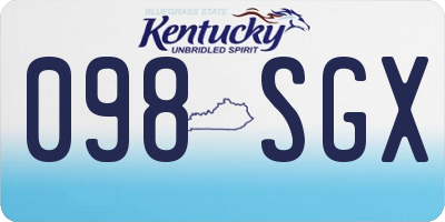 KY license plate 098SGX