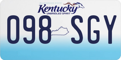 KY license plate 098SGY
