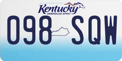 KY license plate 098SQW