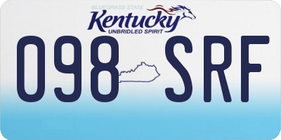KY license plate 098SRF