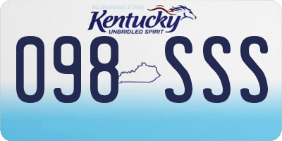 KY license plate 098SSS