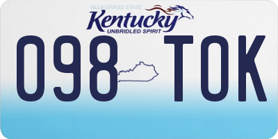 KY license plate 098TOK