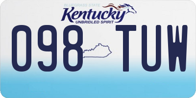 KY license plate 098TUW
