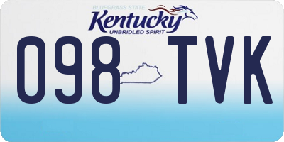 KY license plate 098TVK