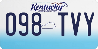KY license plate 098TVY