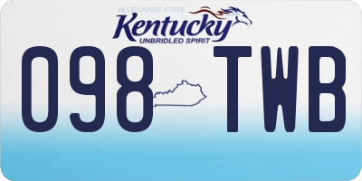 KY license plate 098TWB