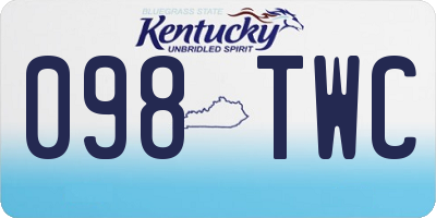 KY license plate 098TWC