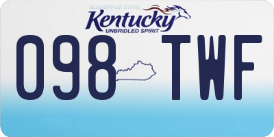 KY license plate 098TWF