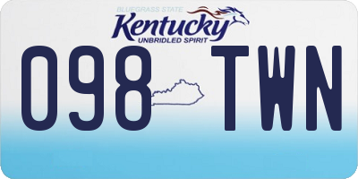 KY license plate 098TWN