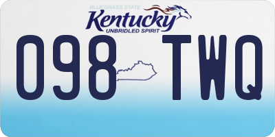 KY license plate 098TWQ