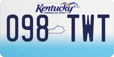 KY license plate 098TWT
