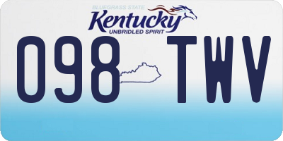 KY license plate 098TWV