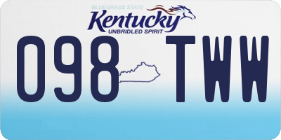 KY license plate 098TWW