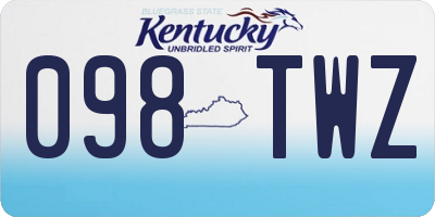 KY license plate 098TWZ