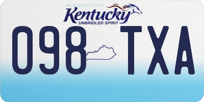 KY license plate 098TXA