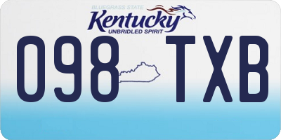 KY license plate 098TXB