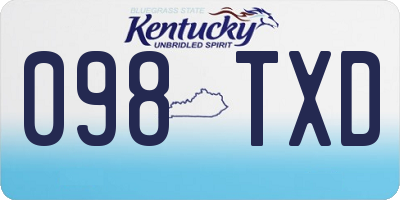 KY license plate 098TXD