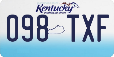 KY license plate 098TXF