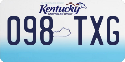 KY license plate 098TXG