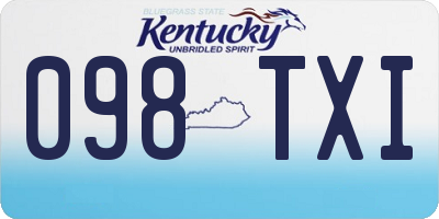 KY license plate 098TXI