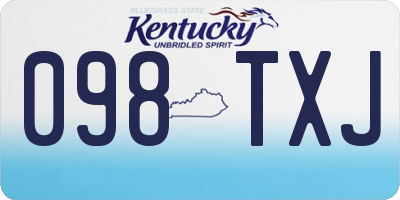 KY license plate 098TXJ