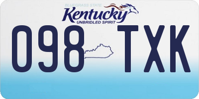 KY license plate 098TXK