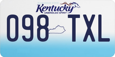 KY license plate 098TXL
