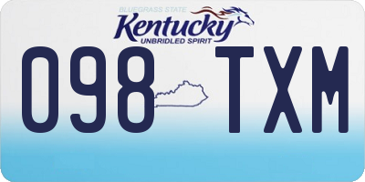 KY license plate 098TXM